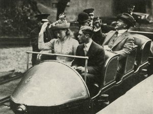 Sa Majesté et la princesse Mary sur le chemin de fer alpin, exposition d