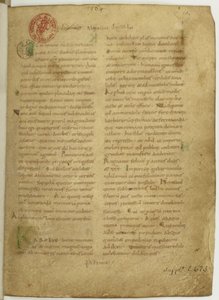 Historia Brittonum par Nennius. Première page du manuscrit, XIe siècle - Unbekannt