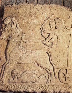 Art hittite : scène de chasse. Bas-relief sur pierre, antiquité - Unbekannt