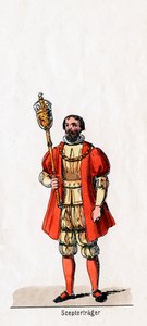 Porteur de sceptre, costume pour la pièce de Shakespeare, Henry VIII, 19ème siècle - Unbekannt