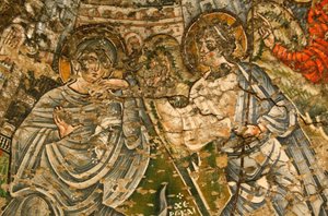 Fresque du monastère copte de la Sainte Vierge et de Saint Jean Kame : L