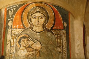 Sainte Vierge et Saint Jean, monastère copte de Kame : Marie allaitant Jésus, Égypte - Unbekannt