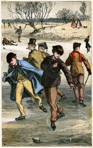 Patinage sur glace, 19e siècle - Unbekannt