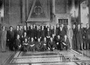Il Duce pose, tournée de la FA, Palazzo di Venezia, Rome, Italie - Unbekannt