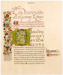 Lettre illuminée D, 15e siècle