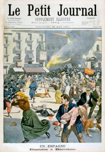 En Espagne, des émeutes éclatent à Barcelone, 1901