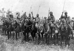 Cavalerie indienne après leur charge, Somme, France, Première Guerre mondiale, 14 juillet 1916, vers 1920