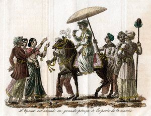 Procession de mariage indien, 19e siècle