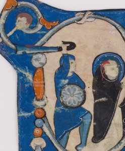 Initiale P avec le Martyre de Saint Pierre Martyr