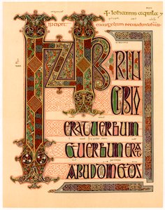 Page initiale des Évangiles de Lindisfarne, fin du 7e ou début du 8e siècle - Unbekannt
