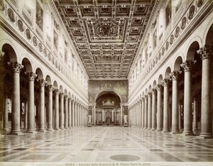 Intérieur de la basilique Saint-Paul-hors-les-Murs, Rome, Italie, fin XIXe ou début XXe siècle - Unbekannt
