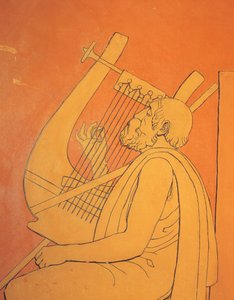 Vue intérieure de dessins figuratifs décoratifs de représentation symbolique masculine de la Grèce antique dans la salle à manger à Holmwood, Glasgow (photo) - Unbekannt