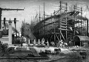 Navire en fer, chantier de Messrs Samuda, Isle of Dogs, Londres, c1880 - Unbekannt