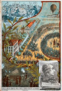 Jacques Charles lance son premier aérostat du Champ de Mars, Paris, 1783, années 1890