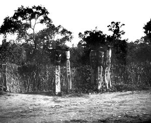 Jangseung, totems en bois, Corée, 1900