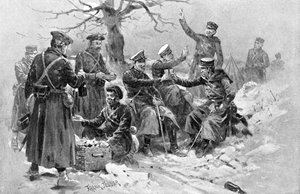 Soldats japonais et russes fraternisant, guerre russo-japonaise, 1904-1905 - Unbekannt