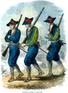 Soldats japonais à Yokohama, Japon, 1865 - Unbekannt