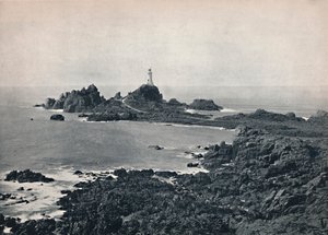 Jersey - Le Rocher et le Phare de La Corbière, 1895