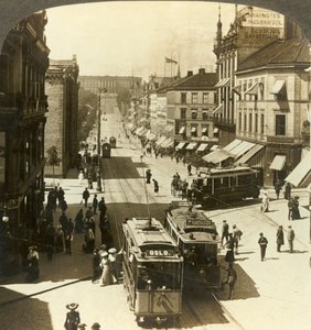 Rue Karl Johan, vers le palais royal, Christiania, Norvège - Unbekannt
