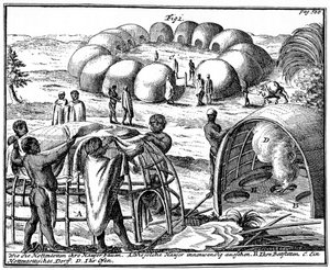 Huttes et kraal Khoikhoi, Afrique du Sud, 1931 - Unbekannt