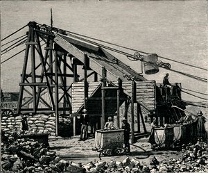 Mine de diamants de Kimberley : appareil pour soulever la terre diamantifère, 1896 - Unbekannt