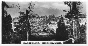 Kinchinjunga depuis Beechwood, Darjeeling, Inde, vers 1925