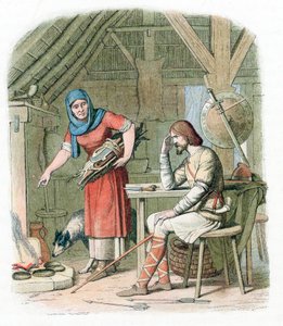 Le roi Alfred brûlant les gâteaux, 878, 1864 - Unbekannt