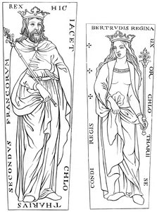 Roi Clotaire II 584-629 et Bertude 575-604, 12e siècle, 1849 - Unbekannt