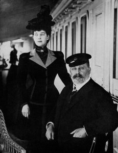 Le roi Édouard VII et la reine Alexandra à Cowes, île de Wight, août 1909