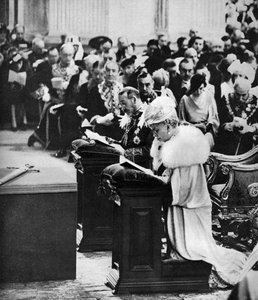 Le roi George V et la reine Mary à la cathédrale Saint-Paul, service d