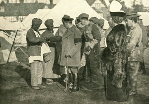 Le roi George et la reine Mary visitent des soldats blessés, Première Guerre mondiale, 1915, vers 1920 - Unbekannt