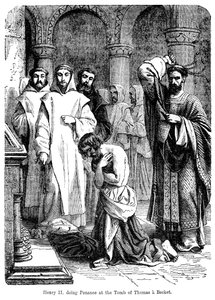 Le roi Henri II faisant pénitence sur la tombe de Thomas Becket, cathédrale de Canterbury - Unbekannt
