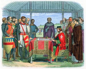 Le roi Jean signant la Magna Carta à Runnymede, Surrey, 15 juin 1215, 1864 - Unbekannt