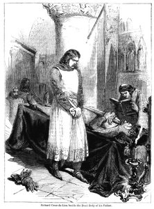 Le roi Richard Ier à côté du corps de son père, le roi Henri II, 1189 - Unbekannt
