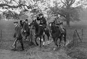 Rois Édouard VII du Royaume-Uni et Manuel II du Portugal chassant, 1909 - Unbekannt