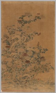 Panneau Ko Ssu : Rochers et chrysanthèmes, 1700s - 1800s - Unbekannt