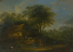 Paysage avec pêcheur - Unbekannt