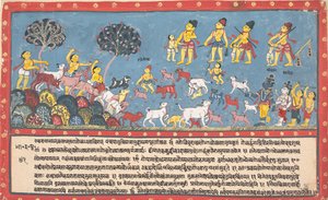 Krishna, Balarama et les vachers... d