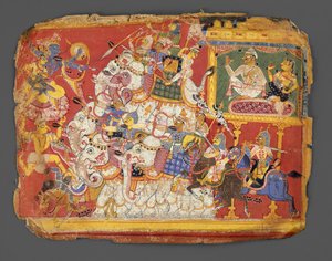 Krishna combat les armées du démon Naraka : Page d