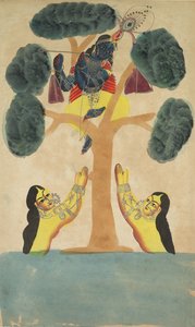 Krishna vole les vêtements des gopis, 1800s - Unbekannt