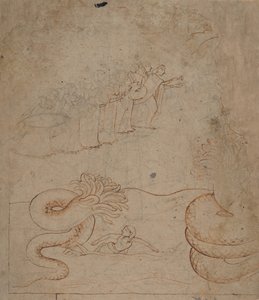 Krishna dompte le serpent Kaliya dans la rivière Yamuna..., vers 1780 - Unbekannt