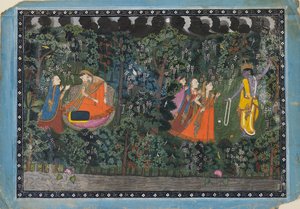 Krishna et Radha, vers 1850