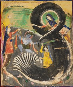 Krishna et le naga Kaliya, 19ème siècle