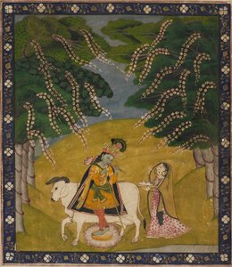 Krishna recevant des gâteaux