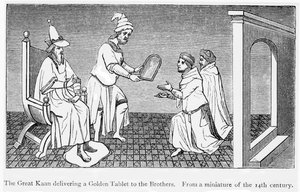 Kublai Khan donne une tablette d
