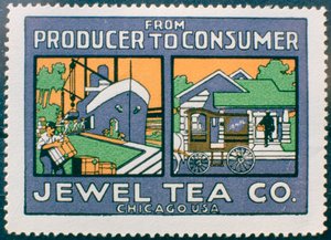 Étiquette publicitaire pour la Jewel Tea Co de Chicago, USA - Unbekannt