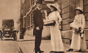 Lady Pilkington vendant des roses au premier anniversaire de la Journée de la Rose d