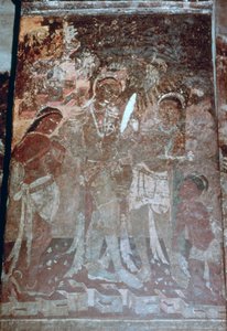 Dame à sa toilette, fresque de grotte, Ajanta, Inde. Ier-Ve siècle. XXe siècle - Unbekannt
