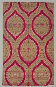 Lampas avec médaillons floraux en treillis ogival, 1550-1575