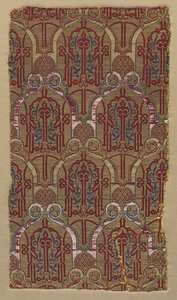 Lampas avec arcs de palmettes avec motif mural de l